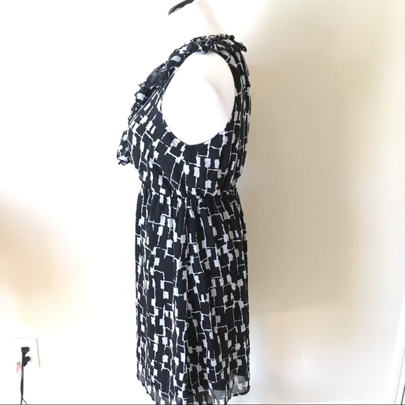Merona Black & White Ruffle Dress Size Medium - Picture 5 of 8